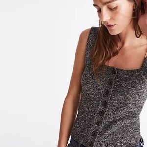 Gray Madewell Knit Button Tank